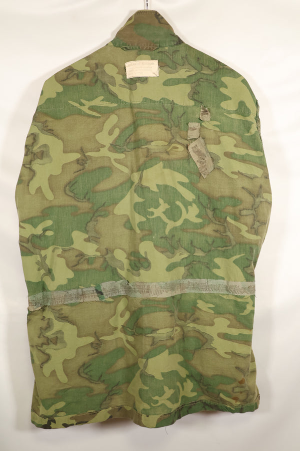 Circa 1966-67 X-L-R Non Ripstop Early Print ERDL Fatigue Jacket Used