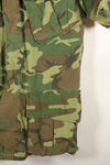 Estimated circa 1966–67; Estimated S-R; Early print; ERDL leaf camouflage; No rip; Fatigue jacket; Short sleeves; Used