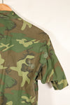 Estimated circa 1966–67; Estimated S-R; Early print; ERDL leaf camouflage; No rip; Fatigue jacket; Short sleeves; Used