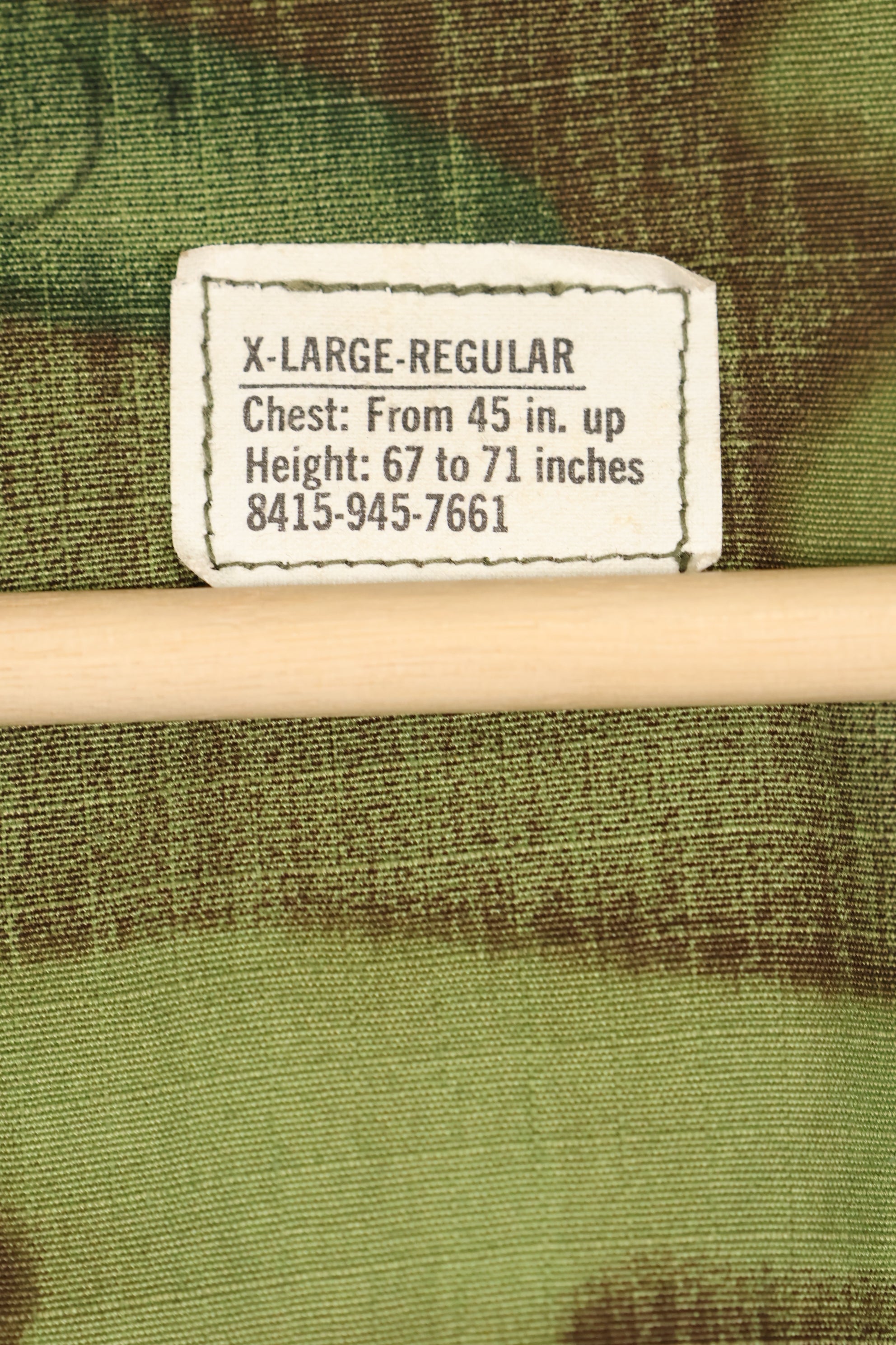 1970 Contract Deadstock X-L-R ERDL Green Leaf Camouflage Jungle Fatigue Jacket