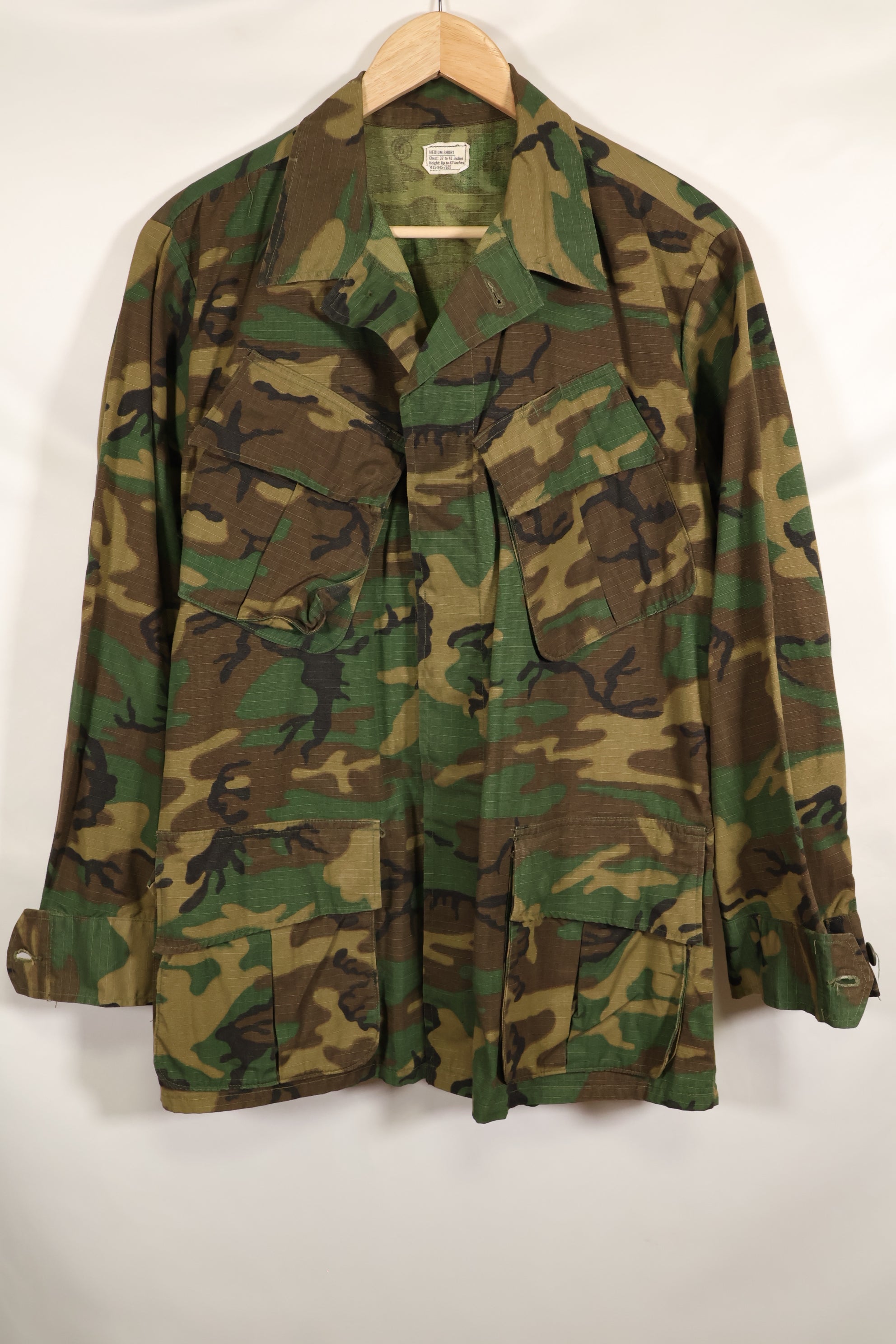 Actual 1969 M-S Ripstop ERDL Fatigue Jacket Brown Leaf Used