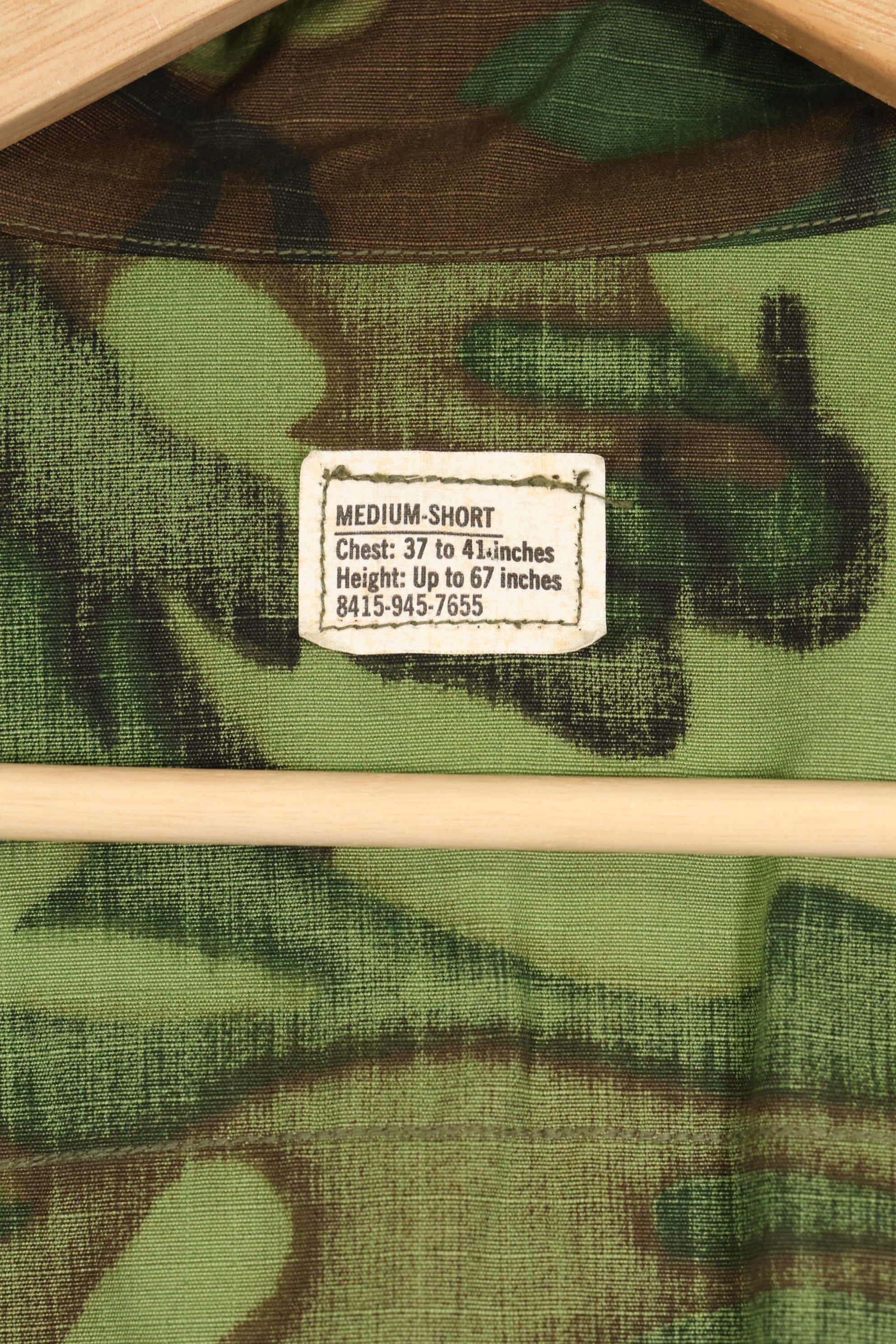 1968 Contract Deadstock M-S ERDL Green Leaf Camouflage Jungle Fatigue Jacket