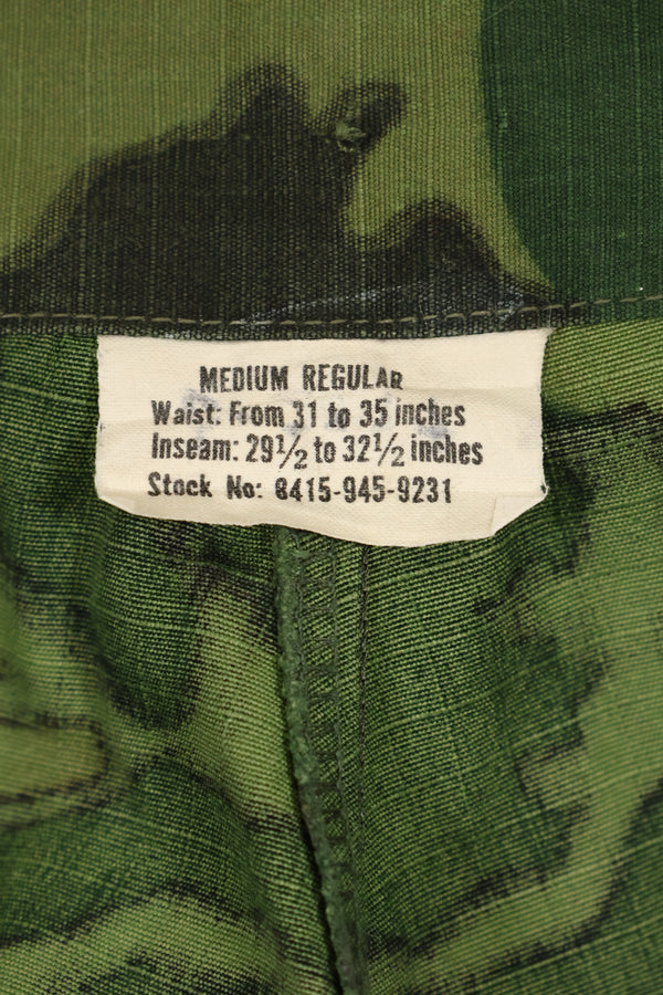 1968 Contract Ripstop ERDL Camouflage Jungle Fatigue Pants M-R Good Condition Used