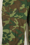 1969 Contract M-S Ripstop ERDL Camouflage Jungle Fatigue Pants, faded, used.