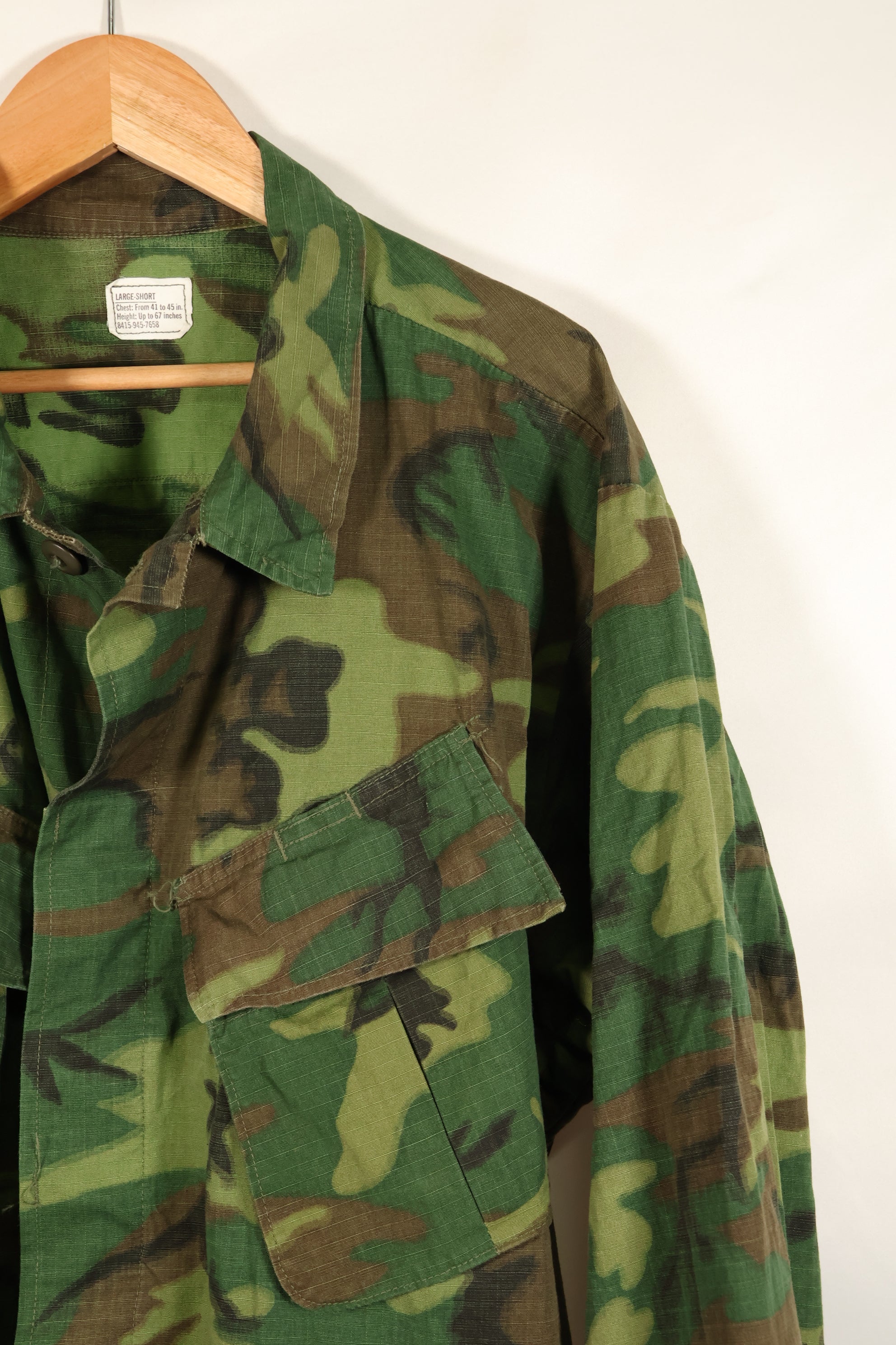 1969 Contract L-S Ripstop ERDL Camo Jungle Fatigue Jacket (Used)