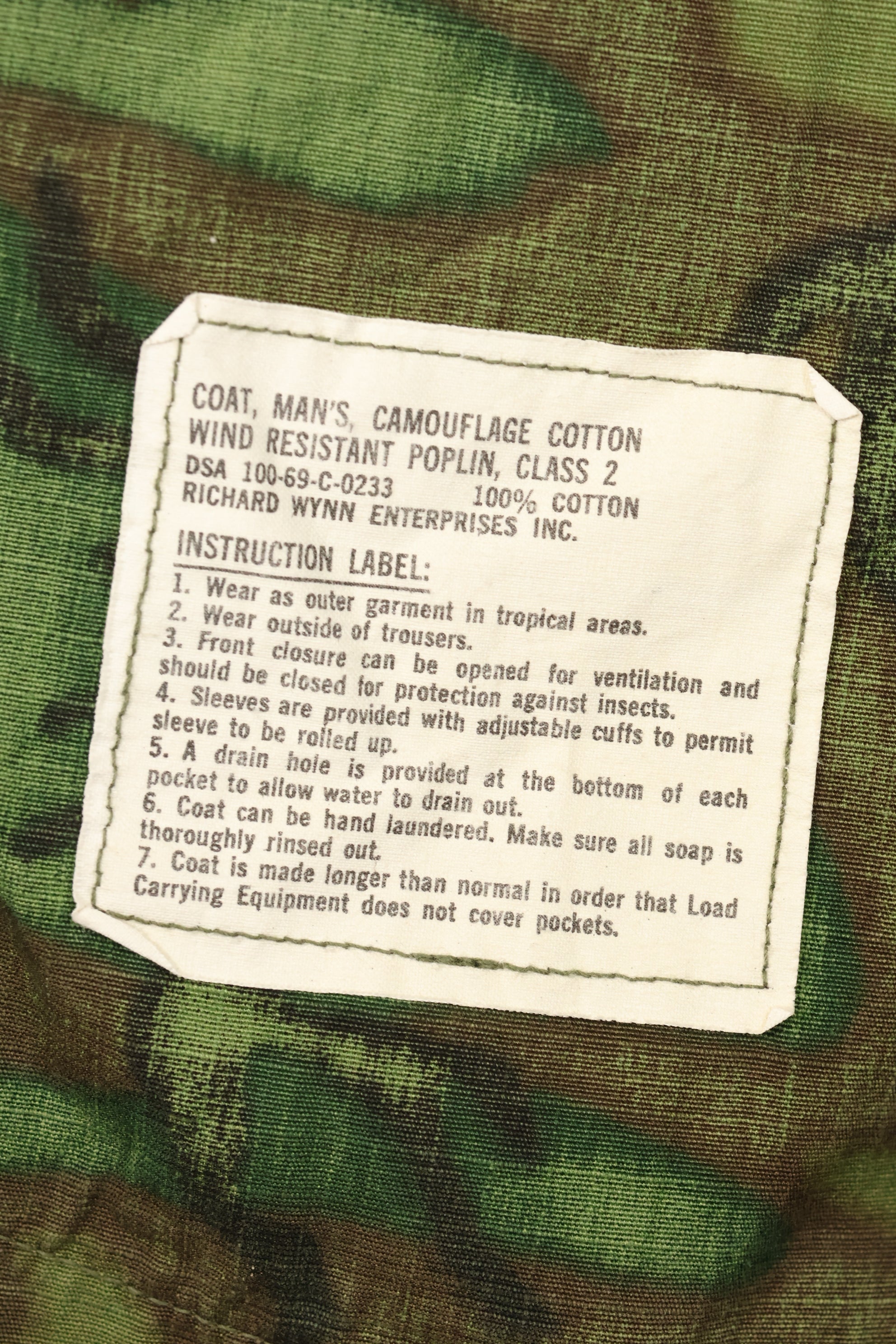 1969 Contract L-S Ripstop ERDL Camo Jungle Fatigue Jacket (Used)