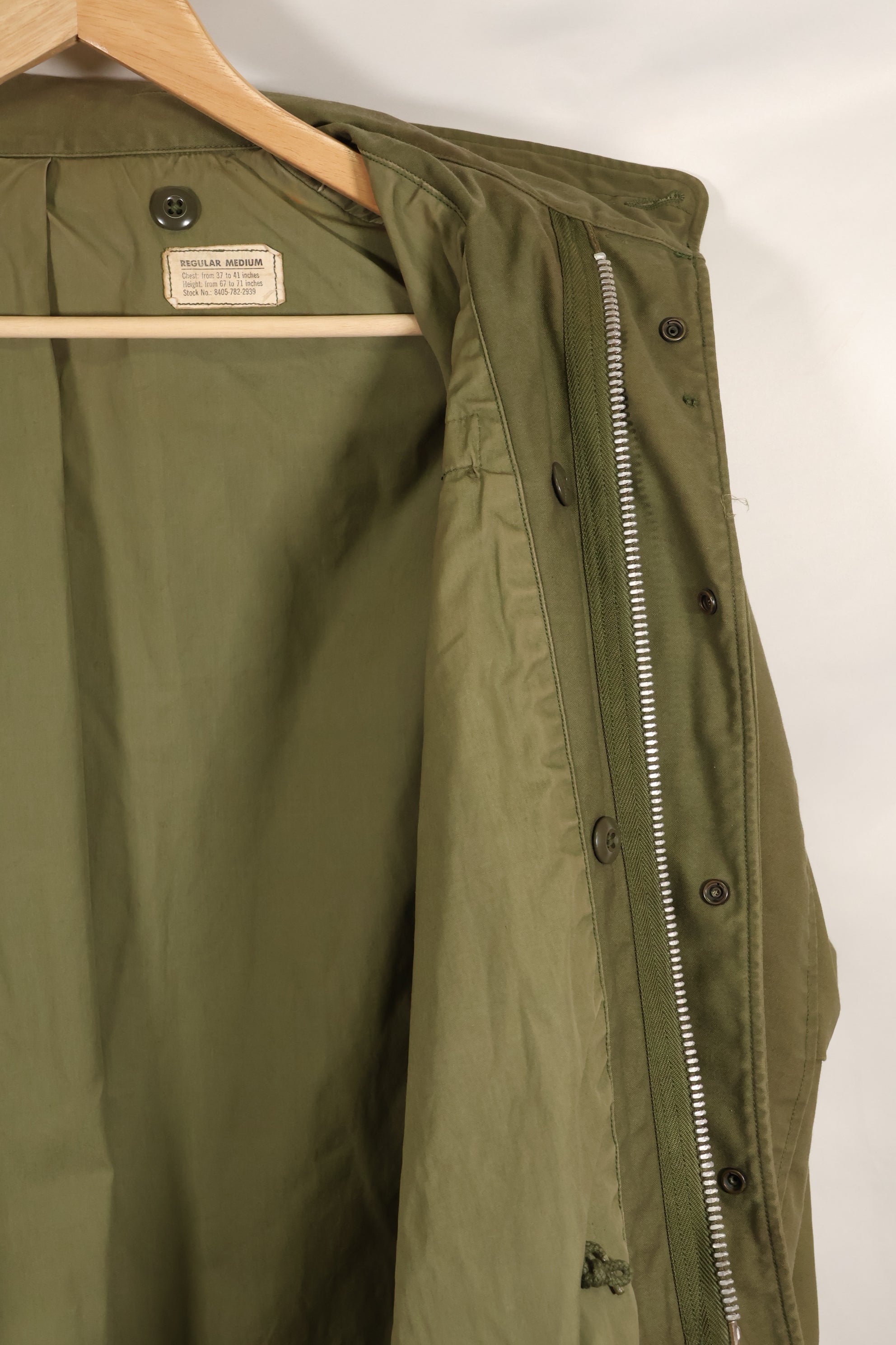 1967 Contract Lot M-R 2nd Model M65 Field Jacket Silver Zipper Used