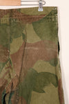 1956 Belgian Army Brushstroke camouflage airborne pants, used, faded.