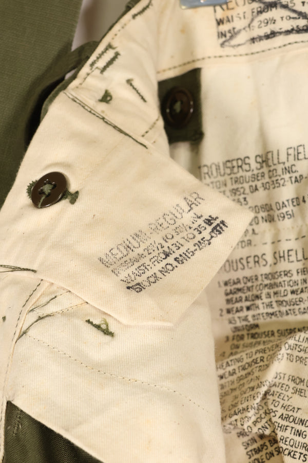1951 Contract L-R M51 Cotton Field Pants with suspenders, used.