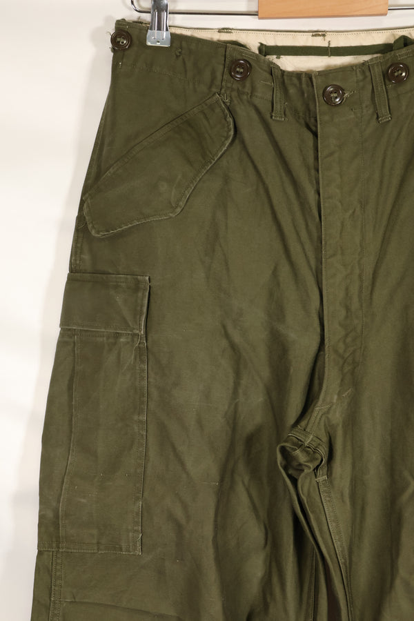 1951 Contract S-R M51 Cotton Field Pants with suspenders, used.