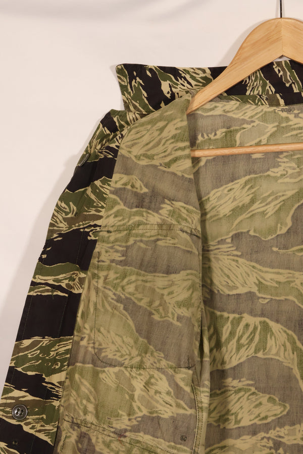 1960s lightweight fabric Okinawa Tiger jungle fatigues cut jacket, used.