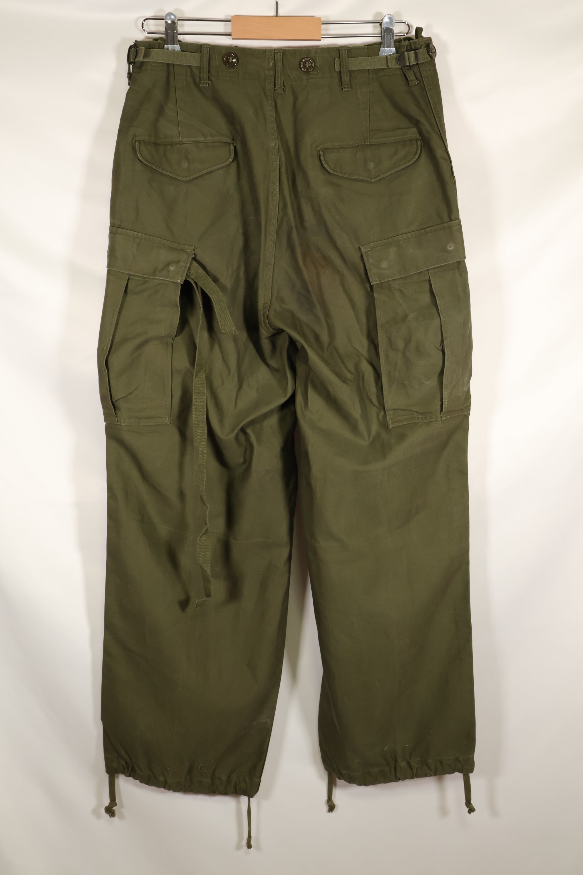 1951 Contract S-R M51 Cotton Field Pants with suspenders, used.
