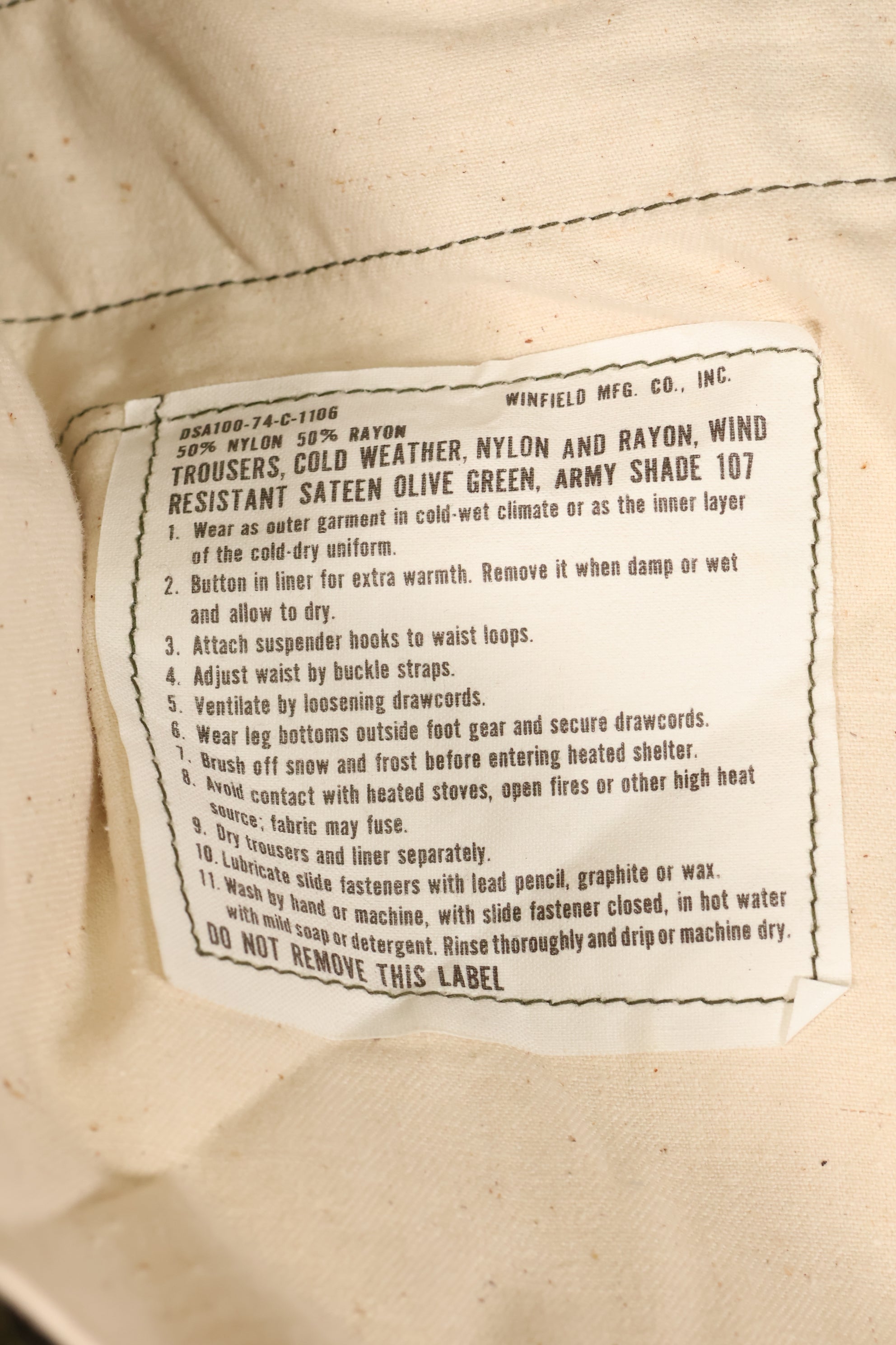 1974 Contract, M-R, Deadstock, U.S. Military, M65 Field Pants, Cargo Pants, Good Condition, NOS