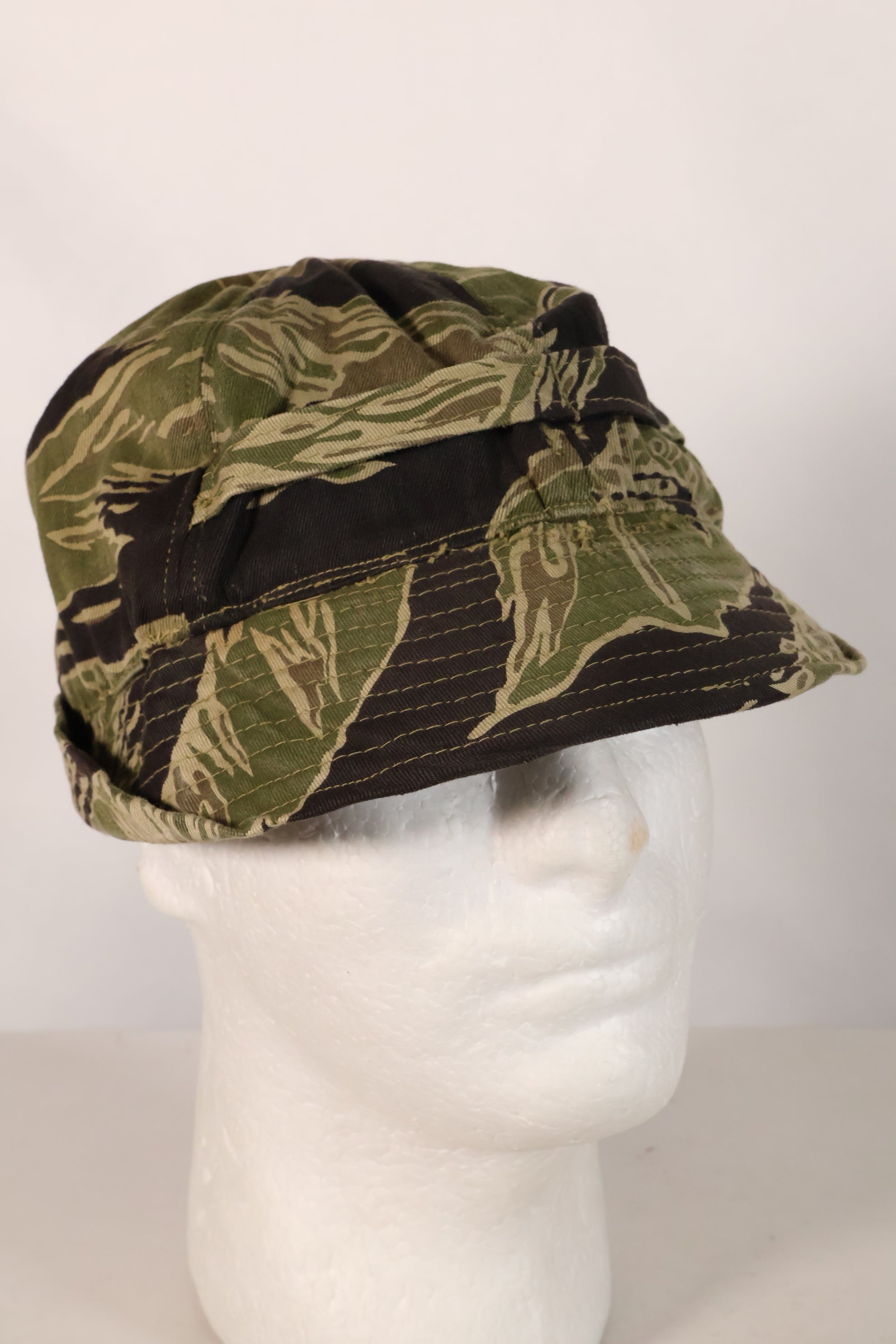 1960s Okinawa Tiger Pattern Locally Made Fishing Hat, Used