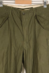 1967 Contract, M-R, Early Production, U.S. Military, M65 Field Pants, Cargo Pants, Hem Altered, Used