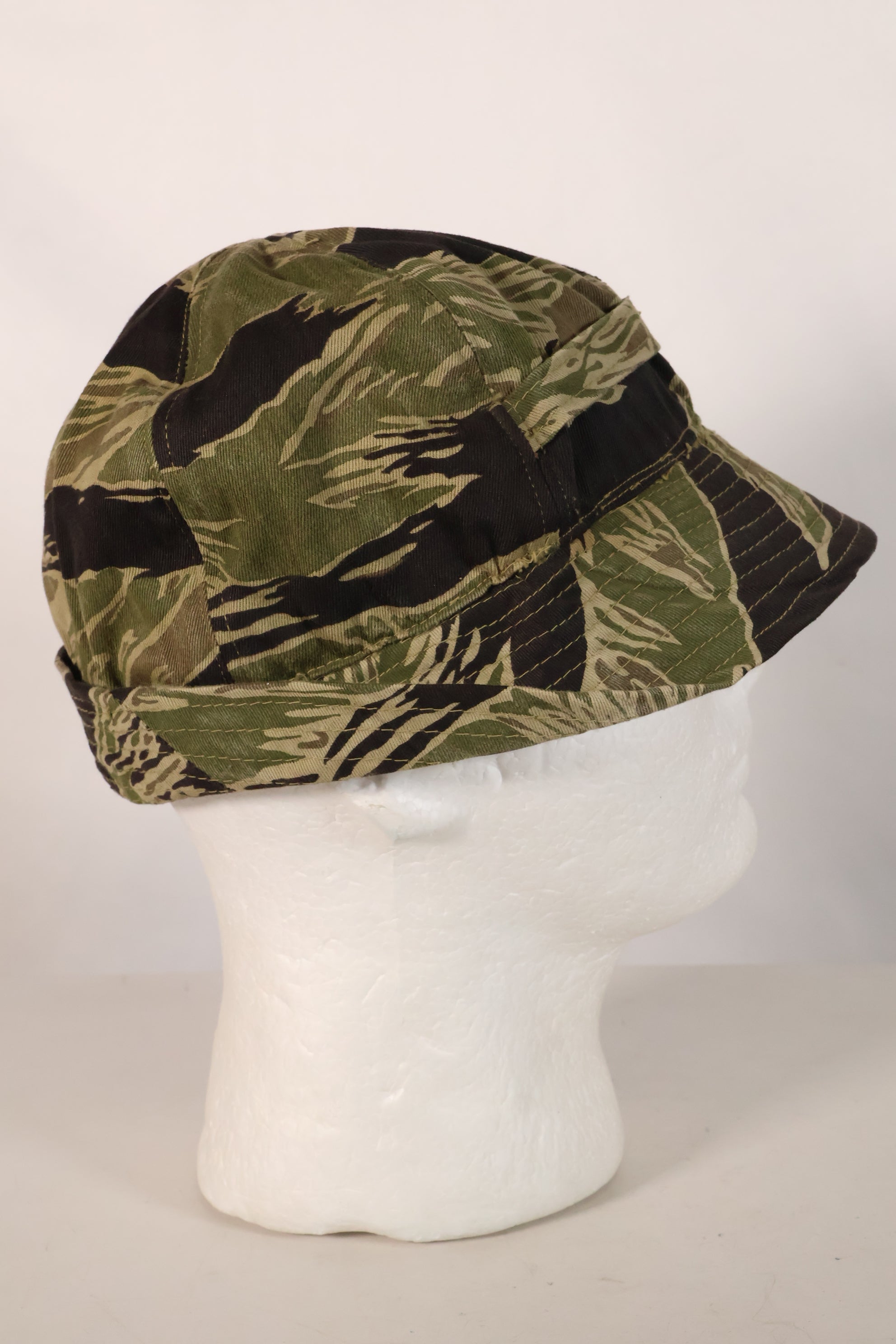 1960s Okinawa Tiger Pattern Locally Made Fishing Hat, Used