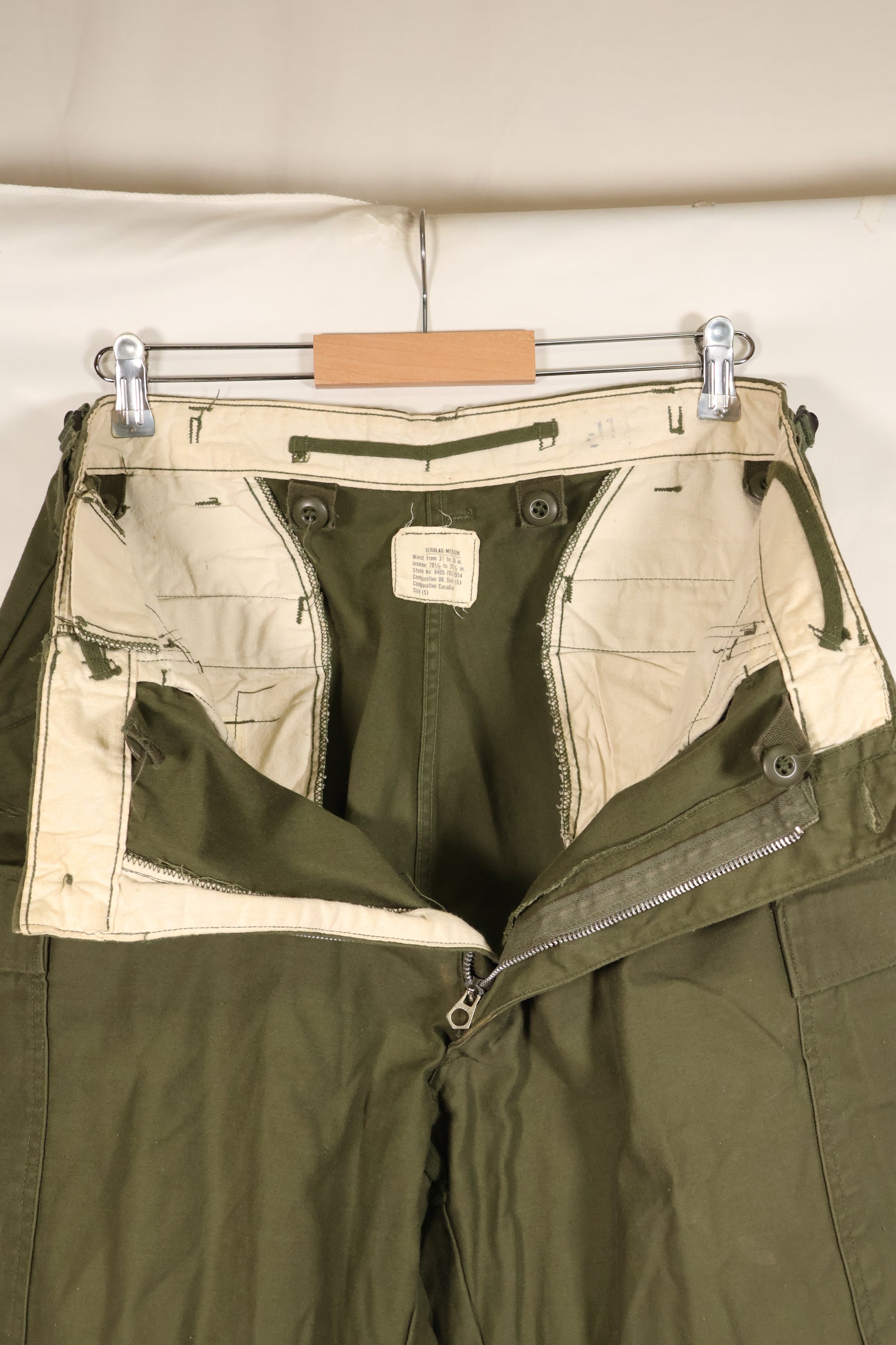 1967 Contract, M-R, Early Production, U.S. Military, M65 Field Pants, Cargo Pants, Hem Altered, Used