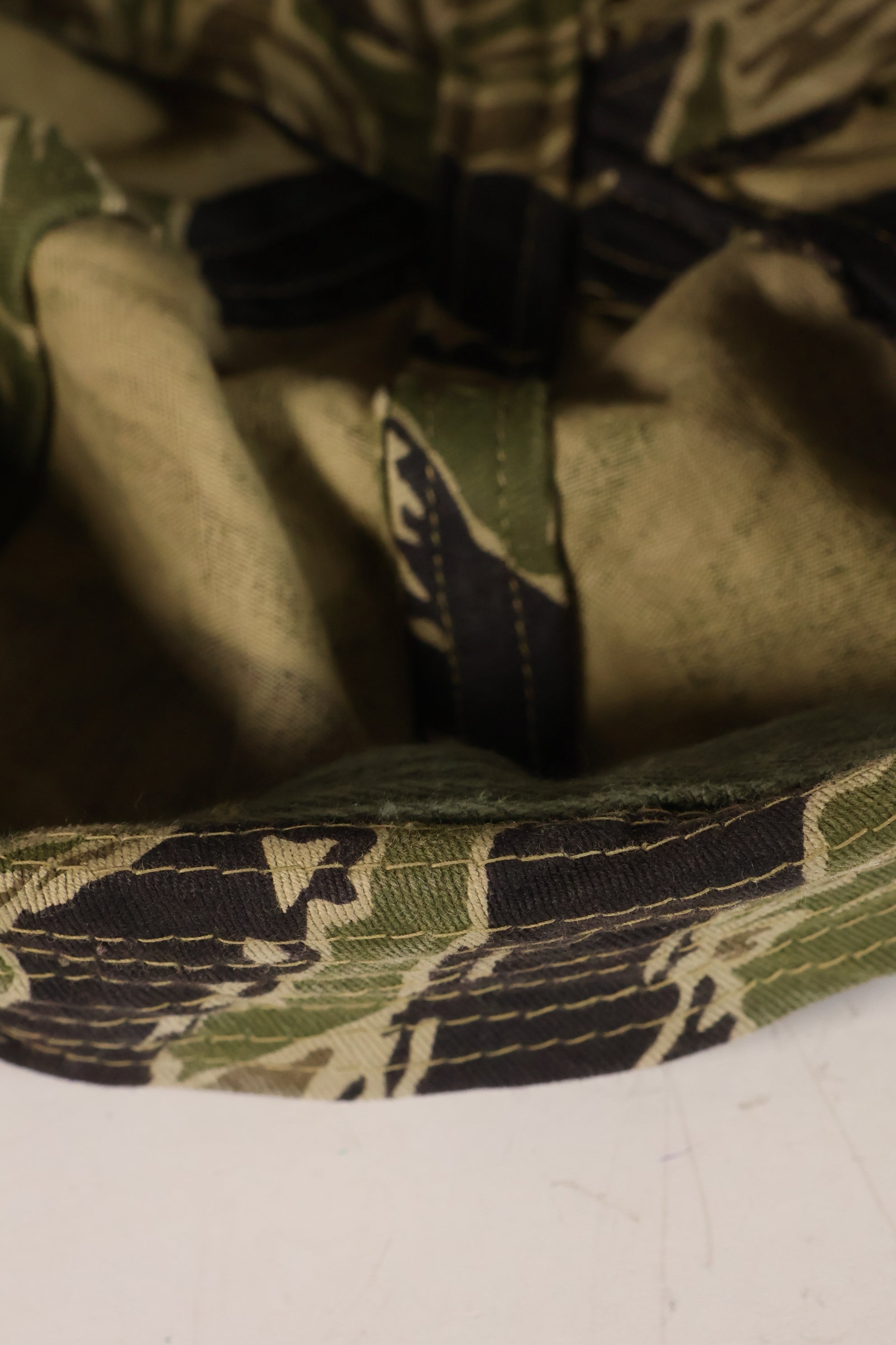 1960s Okinawa Tiger Pattern Locally Made Fishing Hat, Used