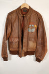 1940s size 40 US Army Air Corps USAAF A-2 flight jacket with squadron patch, used.