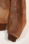1940s size 40 US Army Air Corps USAAF A-2 flight jacket with squadron patch, used.