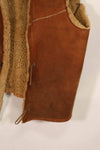 Civilian 1960s-70s sheepskin vest, used, scratches, stains.