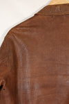 1940s size 40 US Army Air Corps USAAF A-2 flight jacket with squadron patch, used.