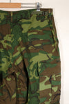 1969 Contract L-S Ripstop Fabric ERDL Camo Green Leaf Jungle Fatigue Pants (Used)