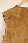 Civilian 1960s-70s sheepskin vest, used, scratches, stains.