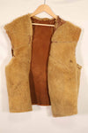 Civilian 1960s-70s sheepskin vest, used, scratches, stains.