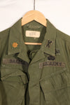 Circa 1965 M-R 2nd Model Jungle Fatigue Jacket, first attached, with patches, famous division, used.