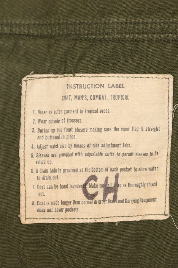 Circa 1965 M-R 2nd Model Jungle Fatigue Jacket, first attached, with patches, famous division, used.
