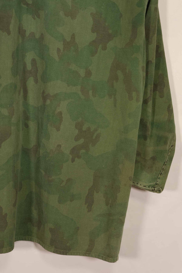 Real 1960s ARVN locally made camouflage shirt, worn, used.