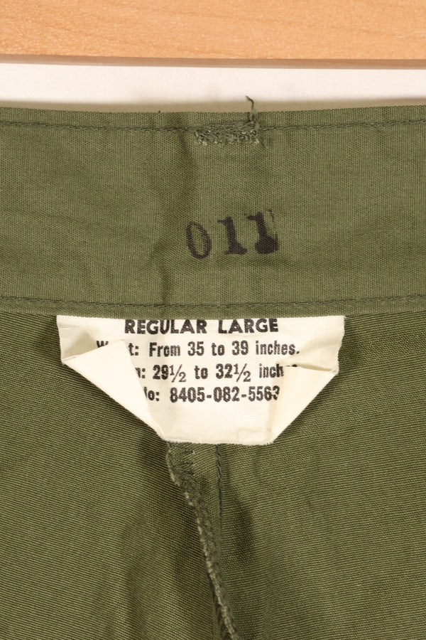 1967 Contract, Deadstock, L-R, 3rd Model Jungle Fatigue Pants, Good Condition, NOS