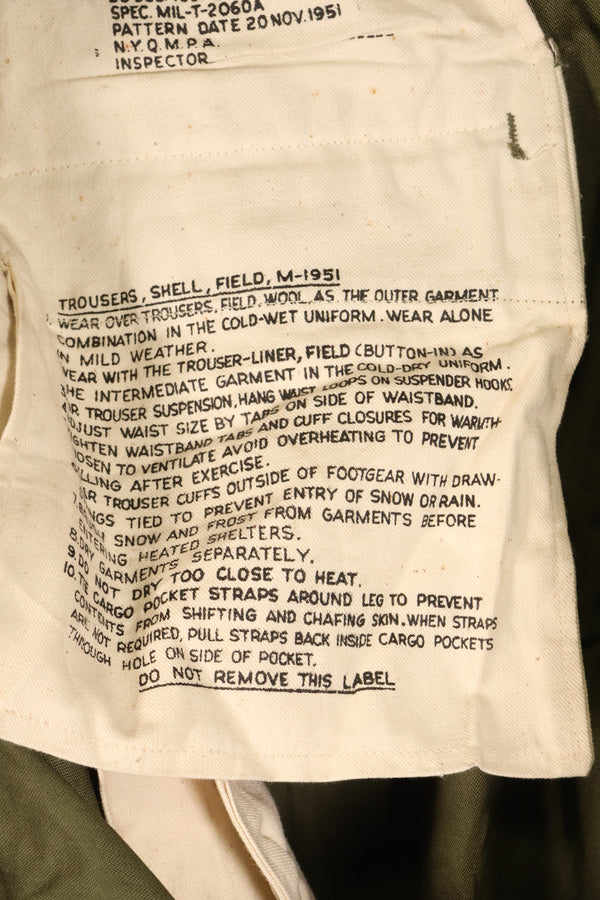 1951 Contract, L-R, U.S. Military, M51 Field Pants, Cargo Pants, Good Condition, Used