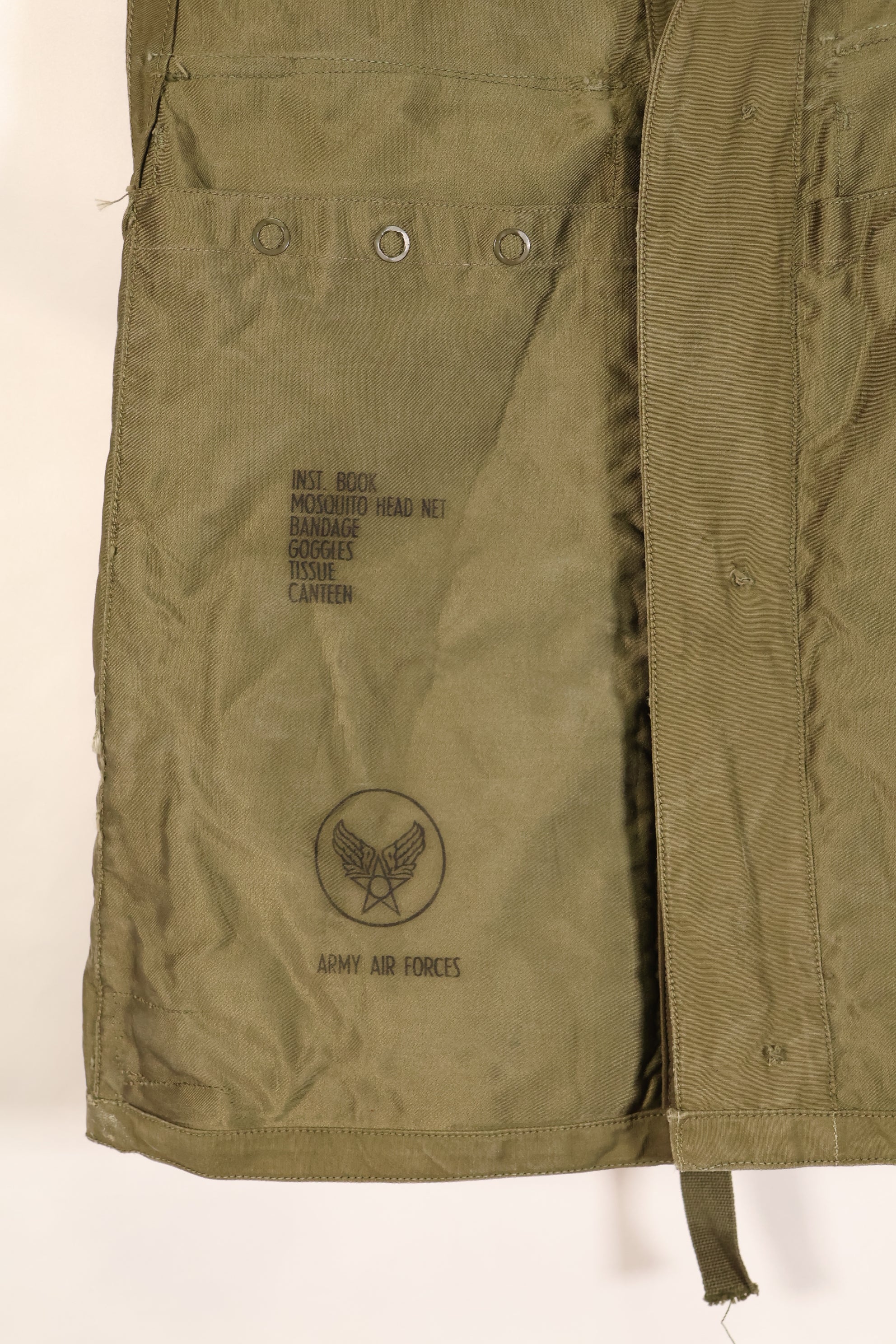 1940年代　アメリカ陸軍航空隊　USAAF　C-1　サバイバルベスト　フリーサイズ　中古品