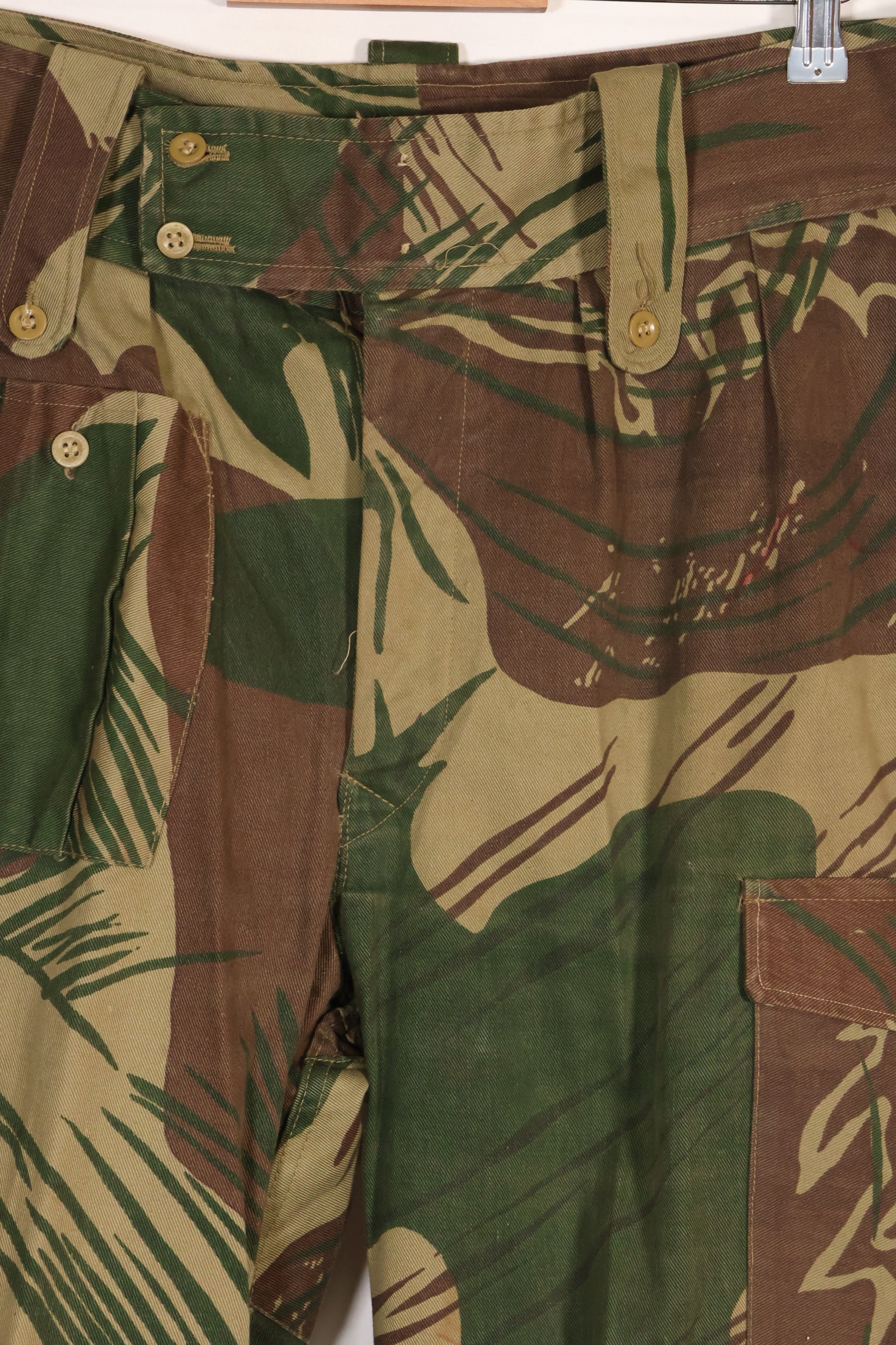 Real Rhodesian Army Rhodesian camouflage pants, faded, used.