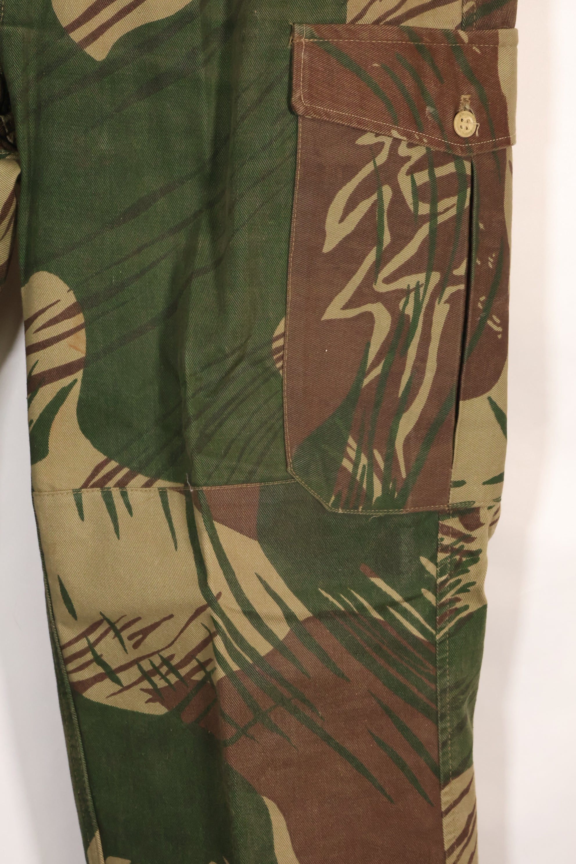Real Rhodesian Army Rhodesian camouflage pants, faded, used.