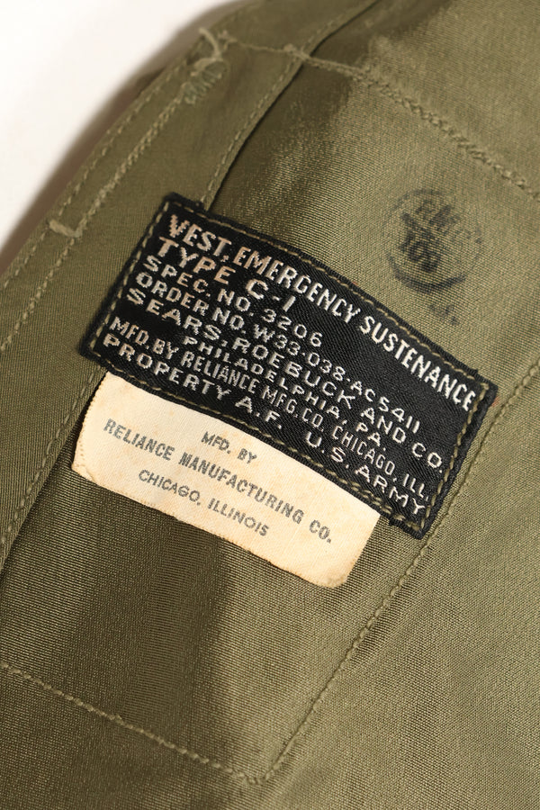1940's U.S. Army Air Corps USAAF C-1 Survival Vest, beautiful, used.