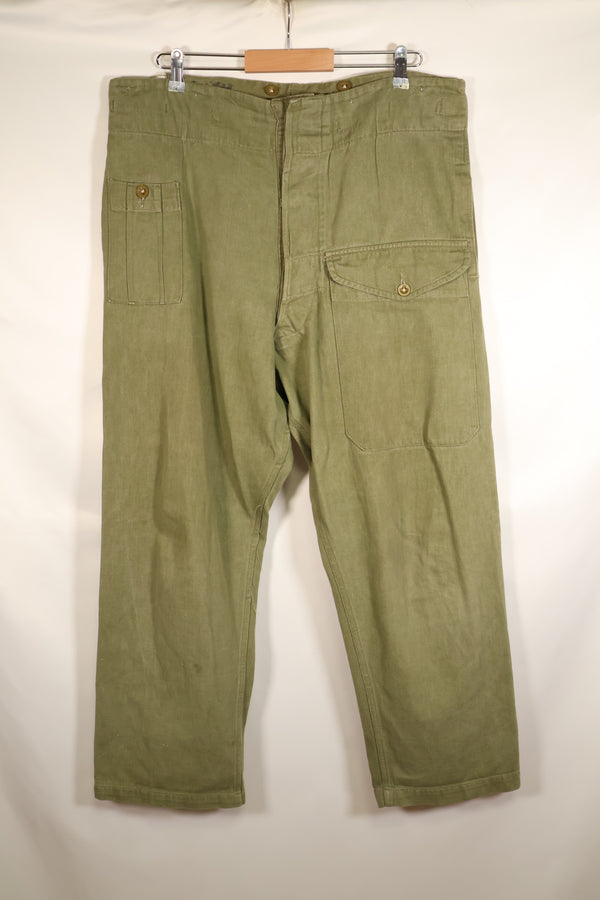 1950s, Size No. 6, British Army Battle Dress Denim Pants, Used