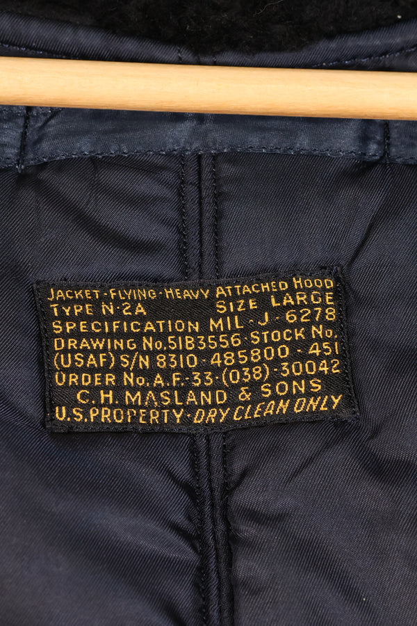 1950年代前半　LARGE　アメリカ空軍　N2-A　エアフォースブルー　寒冷地用フライトジャケット　中古品