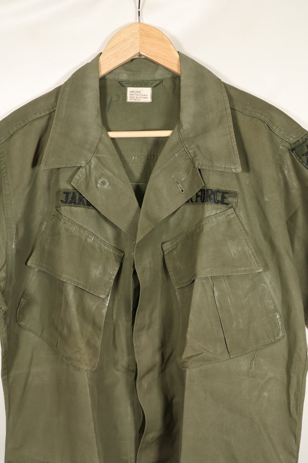 Circa 1967 L-S USAF Air Police 3rd Model Jungle Fatigue Jacket Short Sleeve Custom Used