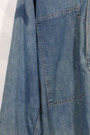 1930s U.S. Army denim pullover shirt, 3 buttons, used.