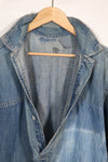 1930s U.S. Army denim pullover shirt, 3 buttons, used.