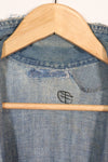 1930s U.S. Army denim pullover shirt, 3 buttons, used.