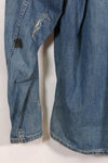 1930s U.S. Army denim pullover shirt, 3 buttons, used.