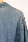 1930s U.S. Army denim pullover shirt, 3 buttons, used.