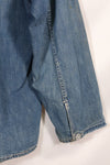1930s U.S. Army denim pullover shirt, 3 buttons, used.