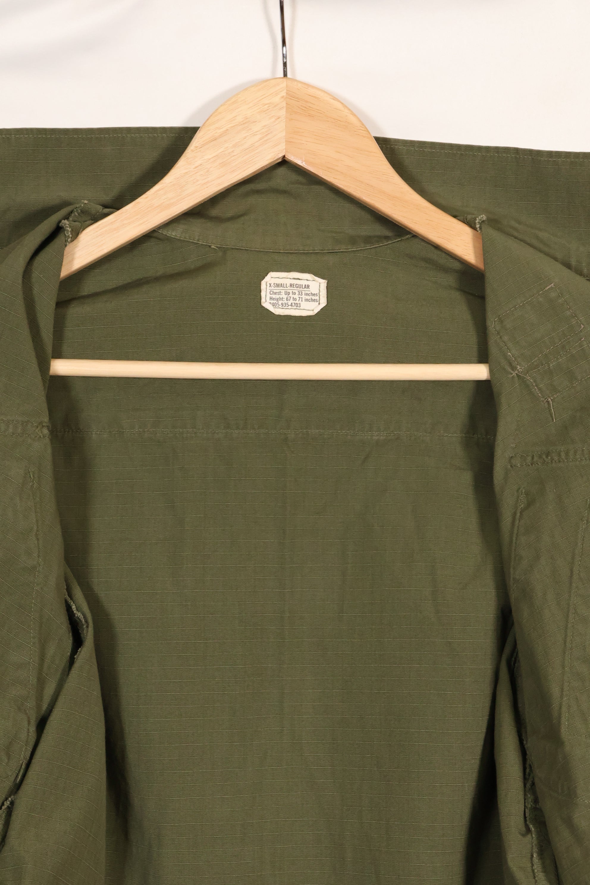 1969 Contract X-S-R 4th Model Jungle Fatigue Jacket 173rd Airborne Brigade, patch available, used.