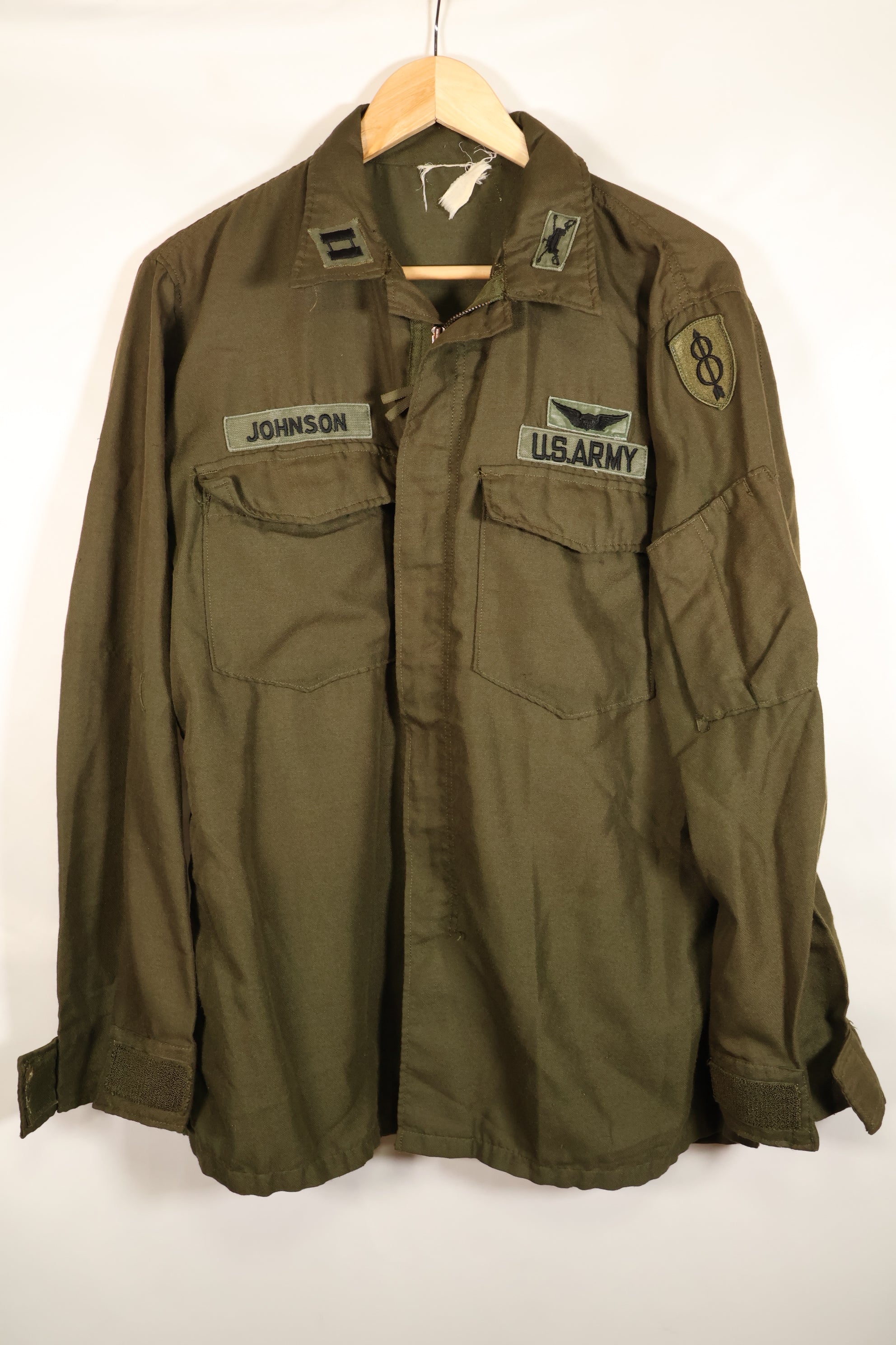 1971 Contract, M-L, U.S. Army, NOMEX Flame-Retardant Jacket for Pilots, with Patches, Used