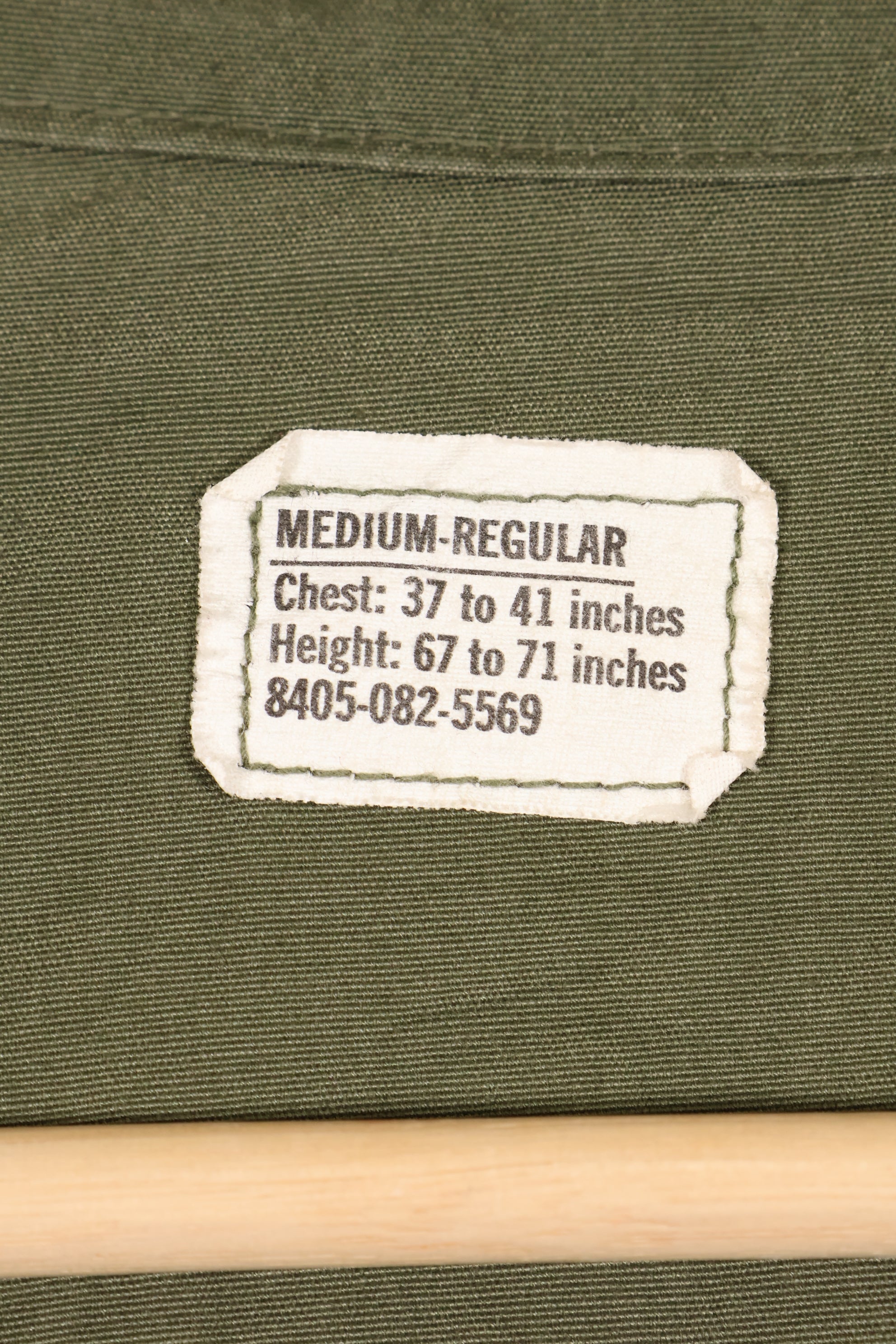 1969 Contract M-R Non Rip 3rd Model Jungle Fatigue Jacket, used, with tape.
